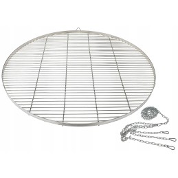 90 nerūdijančio plieno apvalios grotelės griliui su grandine lux židinio trikojiui