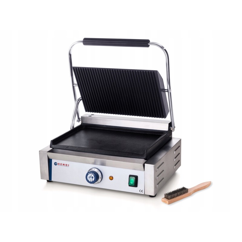 Kontaktinis panini grilis, briaunotas viršus, lygus dugnas, 2200 W