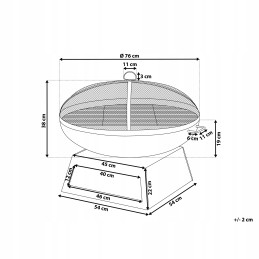 Juodo plieno sodo židinys su griliu
