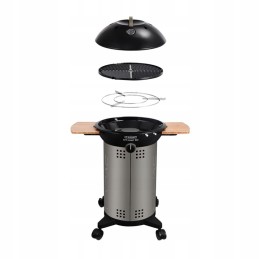 Dujinės grotelės ant ratų, 49 cm, su šoninėmis lentynomis