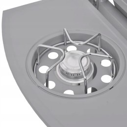 Vidaxl dujinis grilis su 6 kaitvietėmis 1, sidabrinis