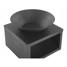 Sodo židinys, laužavietė, grilis, didelis plieninis dubuo