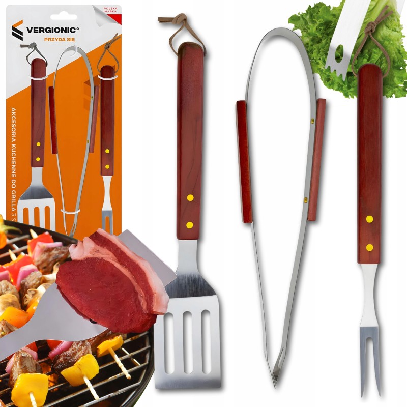 Grilio reikmenų rinkinys žnyplių, virtuvės reikmenų, grilio mentelės