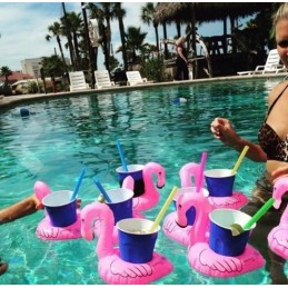 Plaukiojantis gėrimų laikiklis pripučiamas flamingo baseinas