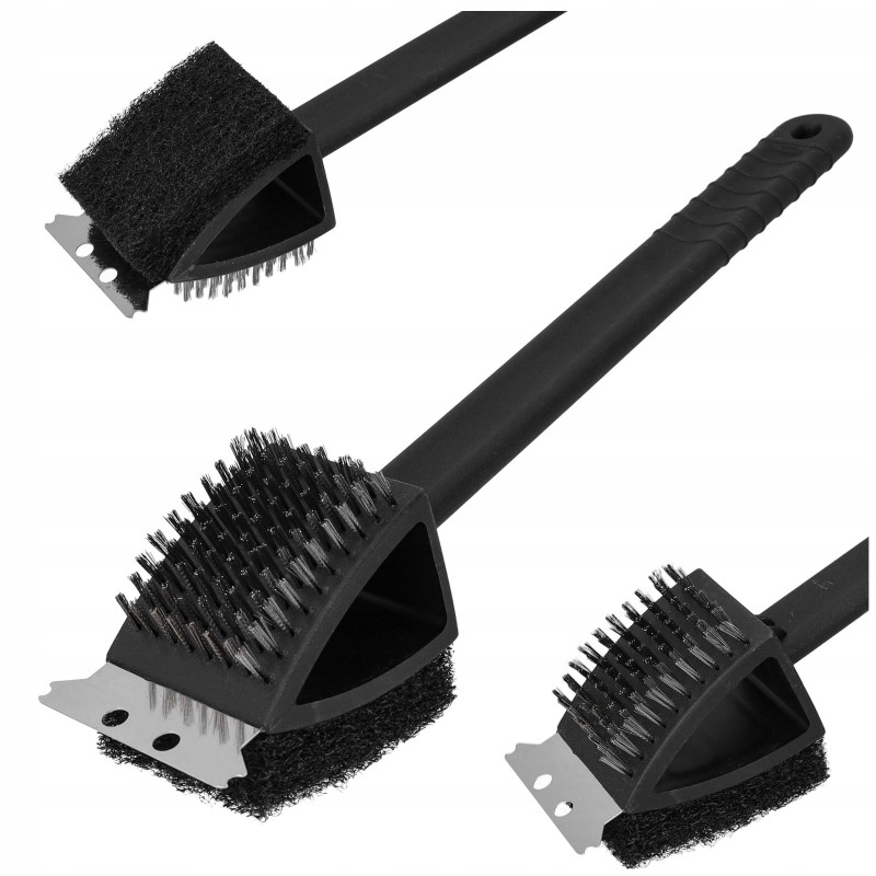 Vielinių grotelių valymo šepetys, grotelių grandiklis, valiklis 3-in-1, 36 cm