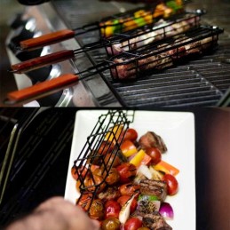 Uždaras krepšys maistui ruošti ant grotelių.