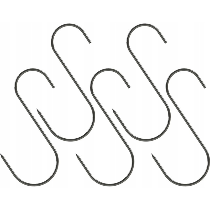 Brovin rinkinys 5x kabliukai tradiciniai mėsos rūkymo kabliukai 14cm rūkykla