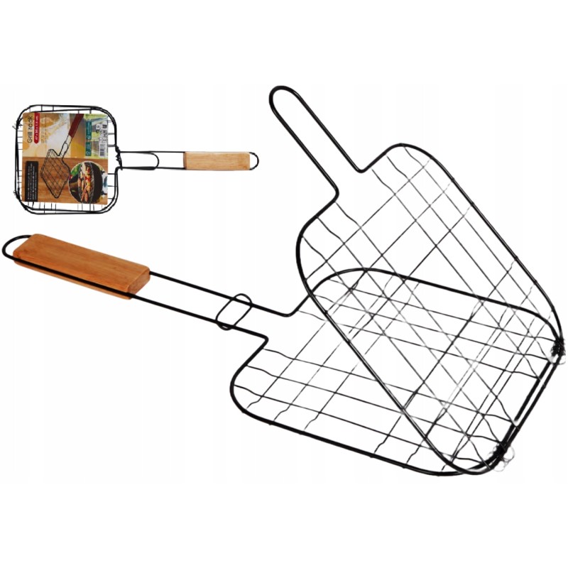 Grotelių tinklinis krepšelis skirtas žuvies mėsos daržovių kepimui ant grotelių.