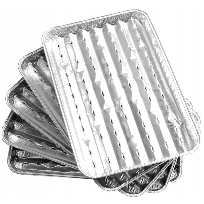 5x aliuminio grilio padėklai 34x22cm