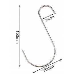 S-315 rūkymo kablys 15 cm storis 3 mm, skirtas rūkyti šaltiems mėsos gaminiams, gammon kumpiams