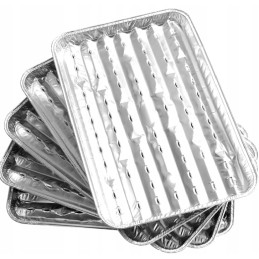 5x aliuminio grilio padėklai 34x22cm