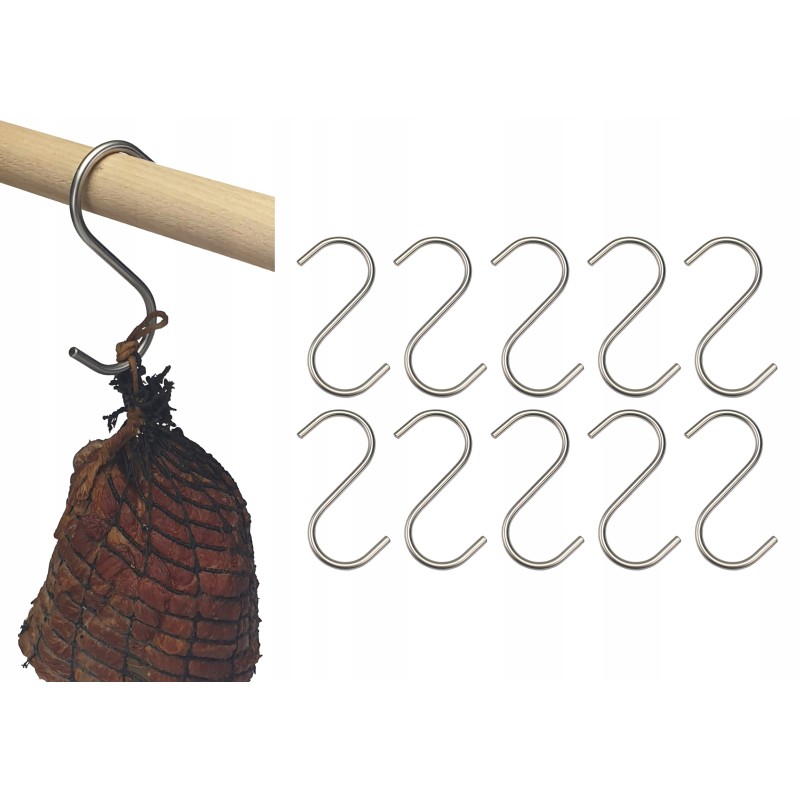 S-408 rūkymo kabliukai, neaštri, stori, 8 cm, 10 vnt