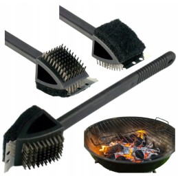 ✅ grotelių grandiklis, ilgas vielinis šepetys grotelių valymui, 3 viename + kempinė ✅