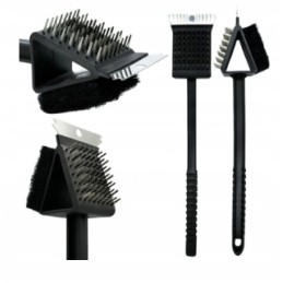 ✅ grotelių grandiklis, ilgas vielinis šepetys grotelių valymui, 3 viename + kempinė ✅