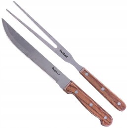 Grilio stalo įrankių rinkinys, iešmas + plieninis peilis