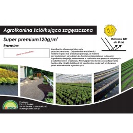 Žemės ūkio mulčiavimo audinys 0,80m x 10m PE 120g/m2 aukščiausios kokybės juodas - paruoštas