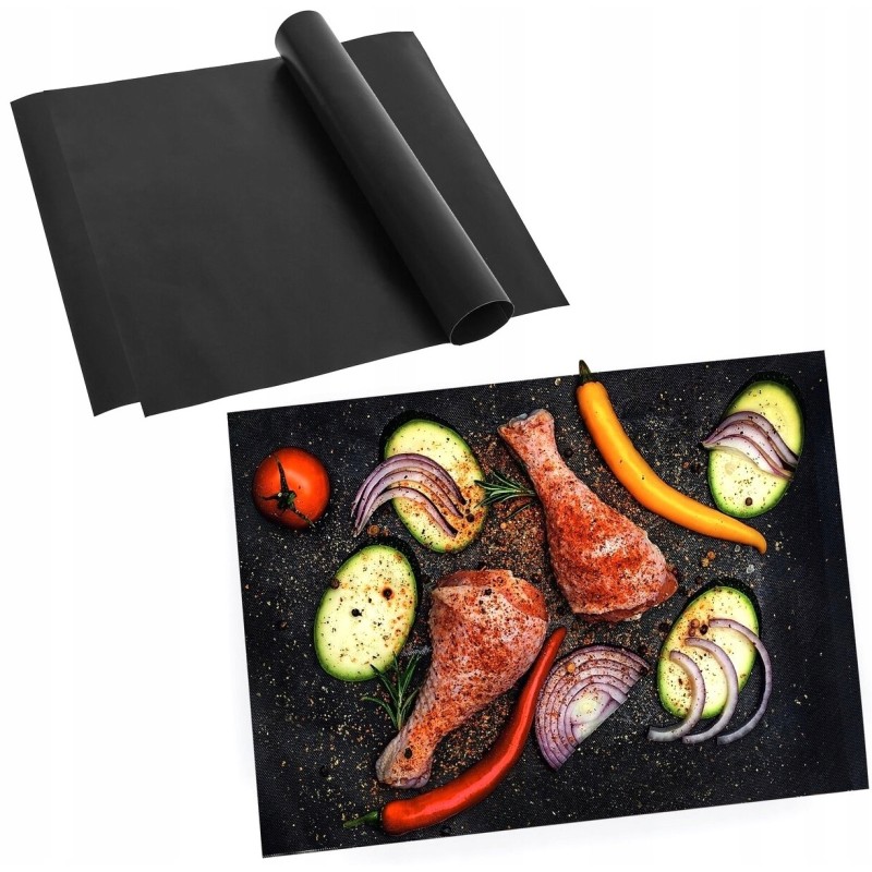 BBQ grilio kilimėliai 40 x 33 cm stačiakampiai, 3 vnt