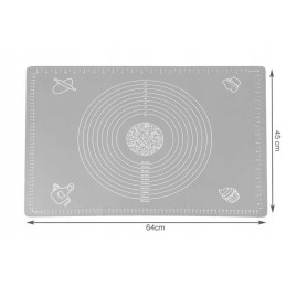 Didelis silikoninis staliukas su matavimo taurelėmis, virtuvinis kilimėlis, 64x45cm