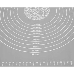 Didelis silikoninis staliukas su matavimo taurelėmis, virtuvinis kilimėlis, 64x45cm