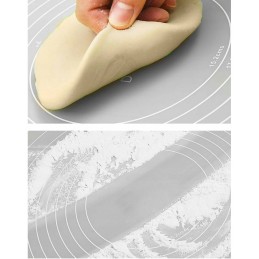 Didelis silikoninis staliukas su matavimo taurelėmis, virtuvinis kilimėlis, 64x45cm