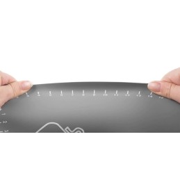 Didelis silikoninis staliukas su matavimo taurelėmis, virtuvinis kilimėlis, 64x45cm