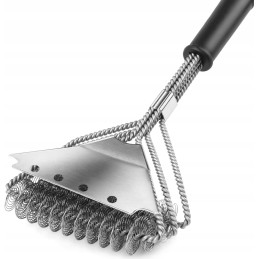 Grilio šepetys, nerūdijančio plieno grandiklis