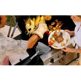 Grilio šepetys, nerūdijančio plieno grandiklis