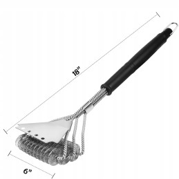 Grilio šepetys, nerūdijančio plieno grandiklis