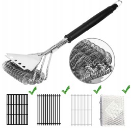 Grilio šepetys, nerūdijančio plieno grandiklis