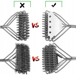 Grilio šepetys, nerūdijančio plieno grandiklis