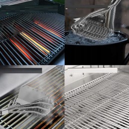 Grilio šepetys, nerūdijančio plieno grandiklis