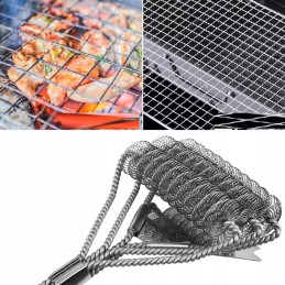 Grilio šepetys, nerūdijančio plieno grandiklis