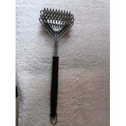 Grilio šepetys, nerūdijančio plieno grandiklis