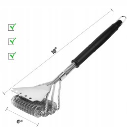 Grilio šepetys, nerūdijančio plieno grandiklis