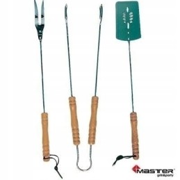 Grilio priedų rinkinys (žnyplės + mentelė + šakutė) mg103 grillmaster