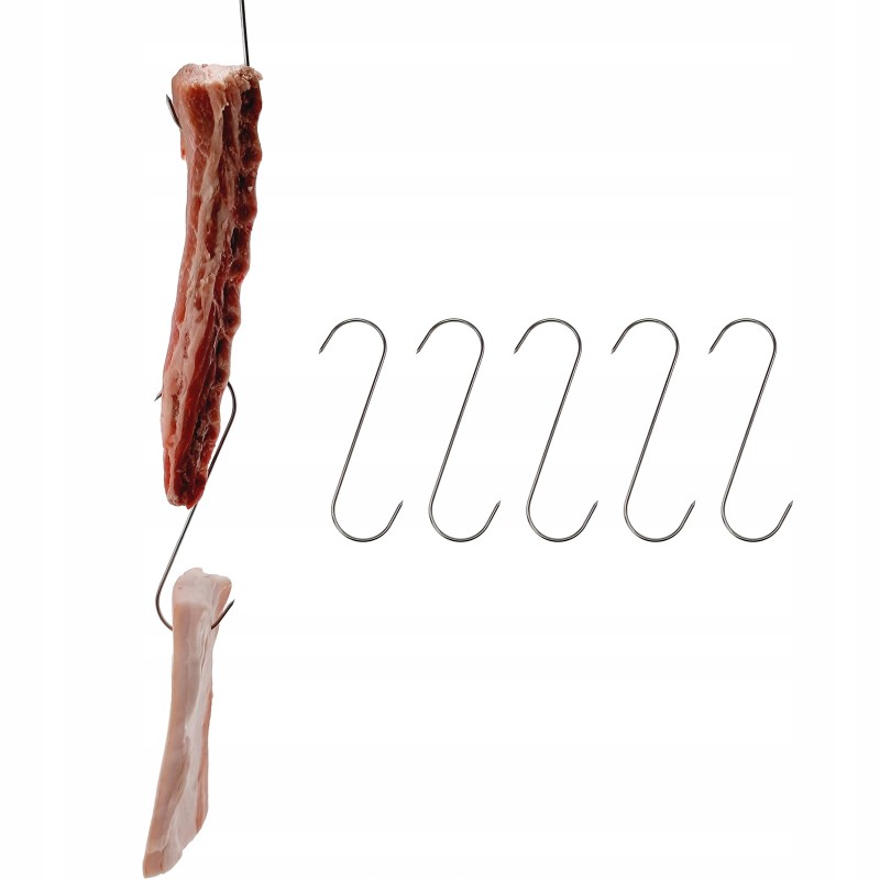 Rūkymo kabliukas mėsai ir šaltiems gabalams, s19/3mm inox, 5 vnt