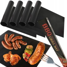 4x daugkartinio naudojimo tefloninis grilio kilimėlis kepimui didelės padėklo kepsninės