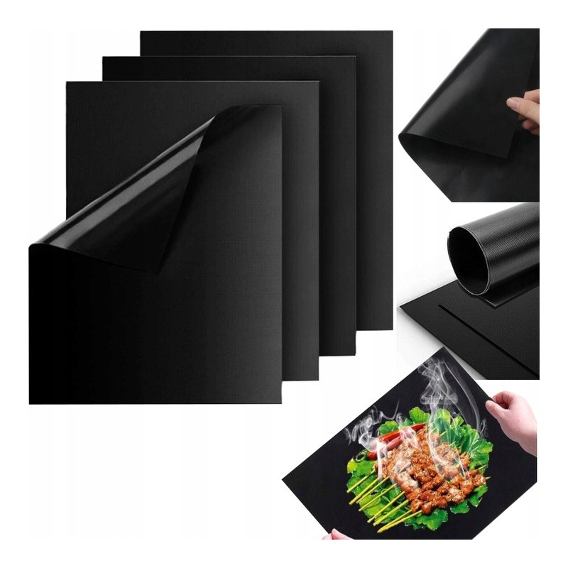 4 daugkartinio naudojimo tefloninių kepimo ir kepimo kilimėlių rinkinys