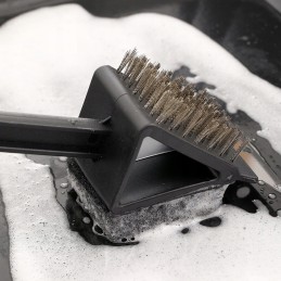 3in1 grilio šepetys, grandiklis ir kempinė