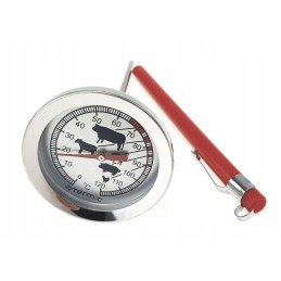 Termometras mėsai rūkyti, didelis ciferblatas, nerūdijančio plieno zondas
