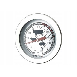 Termometras mėsai rūkyti, didelis ciferblatas, nerūdijančio plieno zondas