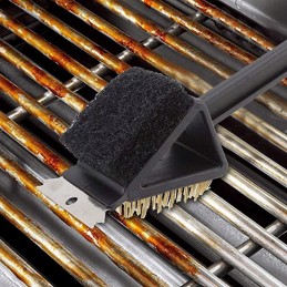 3in1 ilgio vielinių grotelių valymo šepetys