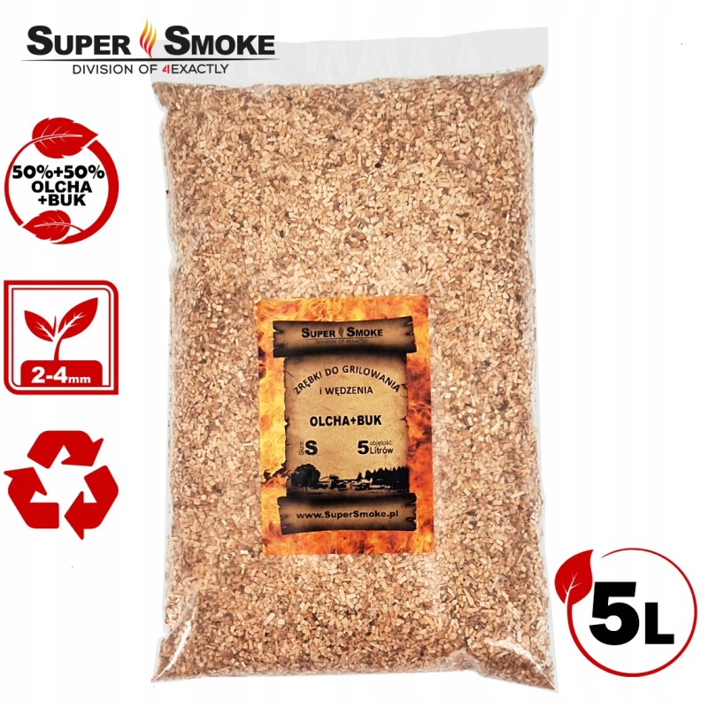 Super dūmų rūkymo traškučiai, buko + alksnio mišinys, dydis: s 5 litrai