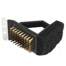 3 viename plieninis grilio šepetys