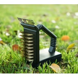 3 viename plieninis grilio šepetys