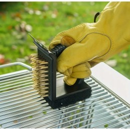 3 viename plieninis grilio šepetys