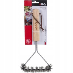 BBQ grilio valymo šepetys, medinė rankena - 30 x 14 cm