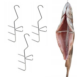 Trigubi žuvies rūkymo kabliukai 20,5 cm inox, 3 vnt