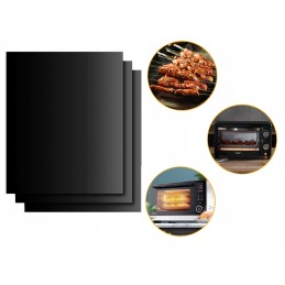 ✅ Grilio rinkinys 40x33 cm, trys stačiakampiai ir nepridegantys PTFE grilio kilimėliai