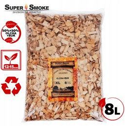 Super dūmų rūkymo traškučiai, buko-alksnio mišinys, dydis: xl, 8 litrai